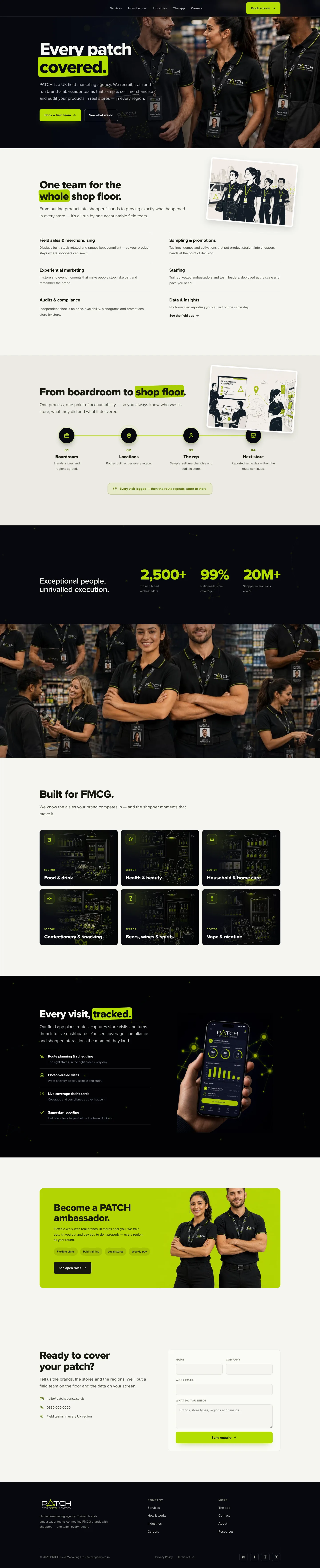 PATCH homepage on desktop