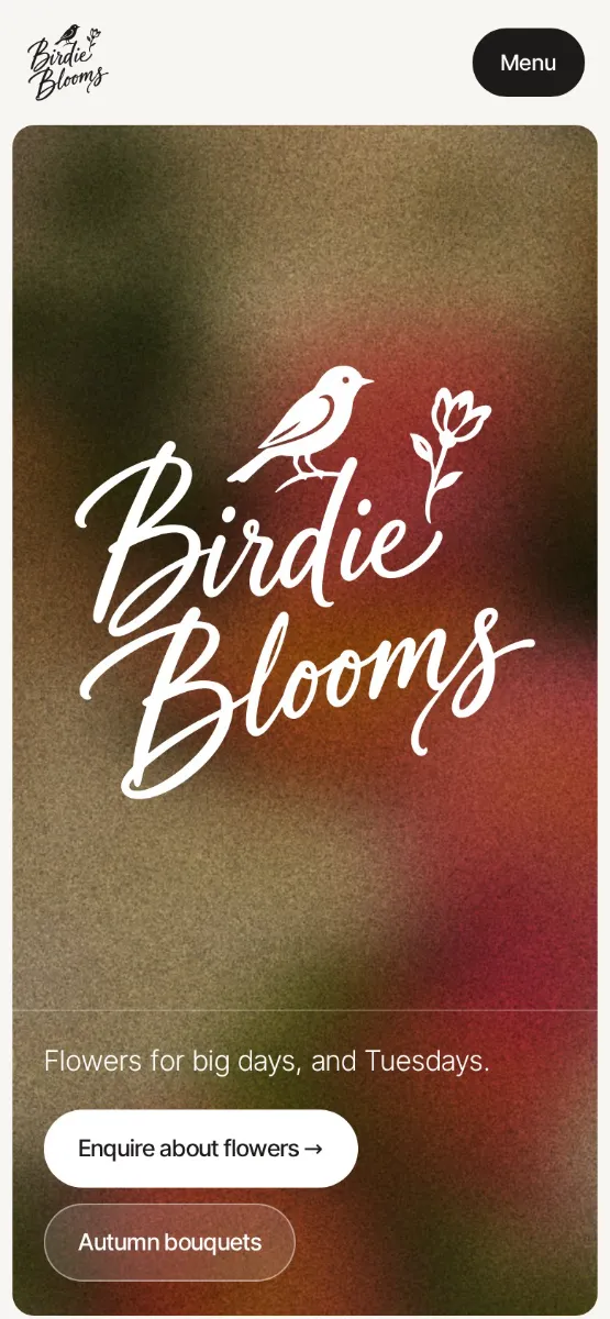01 Brush Script & Songbird on the home page, phone