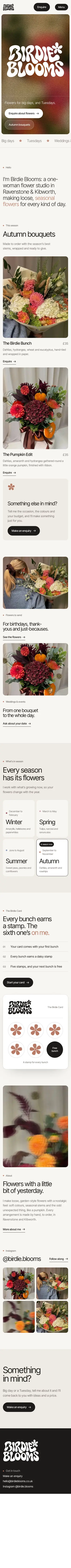 Home page designed around Groovy Bloom, phone