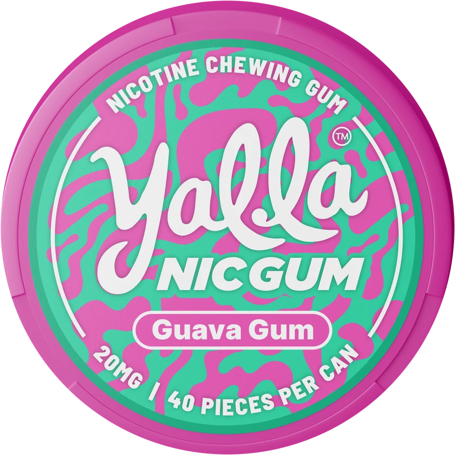Yalla Nic Gum tin in Guava Gum, 20mg, 40 pieces per can