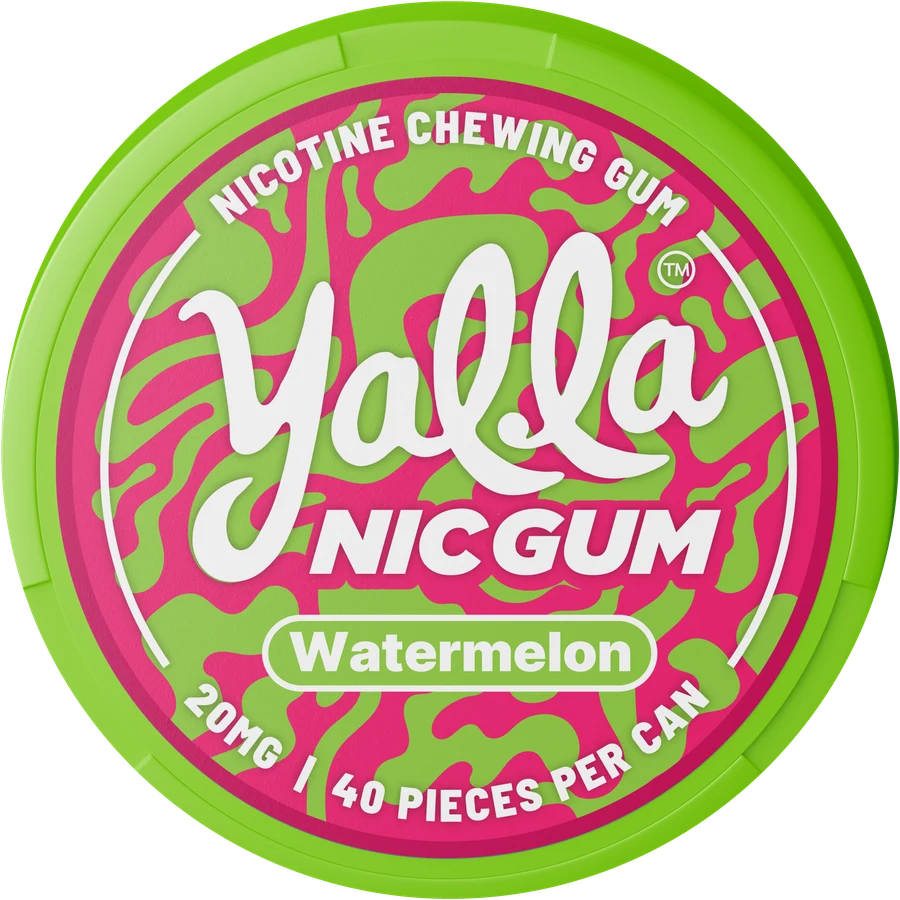Yalla Nic Gum tin in Watermelon, 20mg, 40 pieces per can