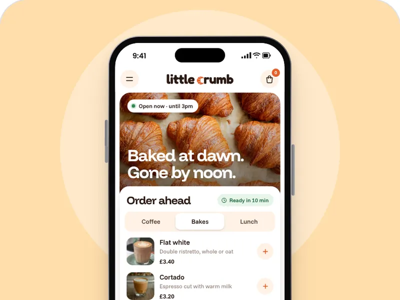Example cafés & restaurants website